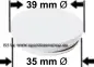 Preview: Spardosenstopfen 39 mm hard weiss Oberseite